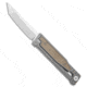 Reate Knives Reate EXO Tanto Gravity Knife Titanium/Amber Ultem 3.75" Satin/SW ELMAX, Gray/Yellow, Elmax, adult, BHQ-142273