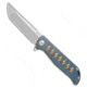 Reate Knives Reate K-2 Frame Lock Knife Blue Ti w/ Bronze Diamonds 3.8" Satin, Blue/Bronze, CPM S35VN, adult, BHQ-74969