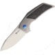 Reate Knives T2500 Framelock Folding Knife, 2.5in M390 SS Blade, Bead Blast Finish Titanium Handle With Marble Carbon Fiber Inlay, Satin/Stonewash Blade, Black Nylon Case, REA058/ T2500 MARBLE CF