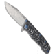 Reate Reate Knives 9D-V2 Frame Lock Knife Gray Ti/White Storm FatCarbon 3.5" Satin, Black/White, CPM 154, adult, BHQ-227697
