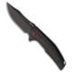 Reate Knives Jack Jr. Folding Knife, 3.50in, CPM S30V, Clip Point Blade, Aluminum, Carbon Fiber, Black Handle, w/ Red Accents, Black/Black, 8.00 inch, BHQ-221643