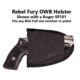 Rebel Fury Outside the Waistband Holster, Black, Amidextrous, Sub-Compact and Compact, REBEL-FURY