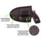 Rebel Fury Outside the Waistband Holster, Black, Amidextrous, Sub-Compact and Compact, REBEL-FURY