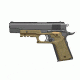 Recover Tactical 1911 Grips with Integrated Rail Adapter and Changeable Panels, Tan Frame with Black and Tan Panels, CC3P-0201