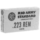 Red Army Standard .223 Remington 55 Grain Full Metal Brass Jacket Steel Cased Centerfire Rifle Ammo, 20 Rounds, AM3269