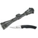 Redfield Revenge 3-9x42mm Dial-N-Shoot Rifle Scope - Matte Black, Accu-Ranger Accu-Plex Reticle 117853 w/ Browning 132BL Black Label Sliver G-10 Folding Knife 320132BL