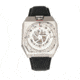 Reign Asher Automatic Sapphire Crystal Leather-Band Watch, Silver/Black, One Size, REIRN5101