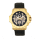 Reign Commodus Automatic Skeleton Leather-Band Watch, Gold/Black, One Size, REIRN4004