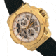 Reign Commodus Automatic Skeleton Leather-Band Watch, Gold/Silver, One Size, REIRN4003