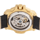 Reign Commodus Automatic Skeleton Leather-Band Watch, Gold/Silver, One Size, REIRN4003