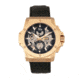 Reign Commodus Automatic Skeleton Leather-Band Watch, Rose Gold/Black, One Size, REIRN4005