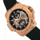 Reign Commodus Automatic Skeleton Leather-Band Watch, Rose Gold/Black, One Size, REIRN4005