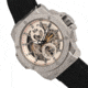 Reign Commodus Automatic Skeleton Leather-Band Watch, Silver, One Size, REIRN4001