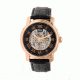 Reign Kahn Automatic Skeleton Dial Leather-Band Watch, Black REIRN4306