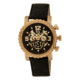 Mens Alpin Watch,45mm,Black Dial,Bronze Bezel,Black Leather Strap