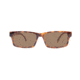 Reks Tortoise Rectangle Sunglasses, Amber, Single Vision, tor-rec-try-on