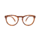 Reks Tortoise Round Eyeglasses, HD Polycarbonate Signature, Brown, Single Vision, tor-rd-trans-poly-sig
