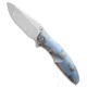 Remette REMETTE RT-Cool Whale Frame Lock Knife Ti 3.4" Sandblast, Blue/Gray, Bohler M390, adult, BHQ-226741