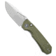 Remette REMETTE RT-Rhino Button + Liner Lock Knife Military Green Micarta 3.1" SW, Green, 14C28N, adult, BHQ-224497