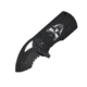 Renegade Tactical Steel Fast Clip - Black Skull, 1.5in 420 Stainless Blade, Aluminum Handle, RT137