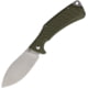 Revo Ness Linerlock Folding Knife, 3.5" stonewash finish D2 tool steel Nessmuk style , OD green G10 handle, NESSMUODG