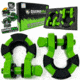 Rhino USA 8 Ton Super Shackles w/ Isolators, Green, One Size, SUPERSHACK-GRN