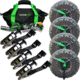 Rhino USA Car Tie-Down Lasso Straps Flat-Hooks, Black, One Size, TD-VSLASSO-BLK-FLAT