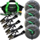 Rhino USA Car Tie-Down Lasso Straps Flat-Hooks, Black, One Size, TD-VSLASSO-BLK-FLAT