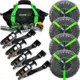 Rhino USA Car Tie-Down Lasso Straps Flat-Hooks, Green, One Size, TD-VSLASSO-GRN-FLAT