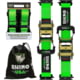 Rhino USA E-Track Ratchet Tie-Down Straps, 2 per Pack, Green, 2inch x 16 ft, TD-SSET2X16-GRN
