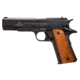 Rock Island Armory 1911-GI-Standard Pistol, 9mm Luger, 5 in barrel, parkerized steel frame, smooth wood grip, recoil operated semi-automatic, single-action, grip safety, manual thumb safety, fixed combat, 9 round magazine, RIA-1911-GI-STND-5-FRRMPG