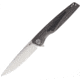 Rike Knife 803 Kwaiken Framelock Folding Knife, 3.5in Satin Bohler M390 SS Drop Point, Gray Anodized Titanium Handle With Carbon Fiber Inlay, Pocket Clip, Black Nylon Case, RK803CH-DG