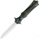 Rike Knife Amulet Linerlock Green Folding Knife, 3.75 mirror finish double edge Bohler M390 stainl, Black and green sculpted titanium handle, RKAMULETBGR