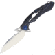 Rike Knife M1 Framelock Folding Knife, 4in Mirror 154Cm SS Blade, Black G10 Handle With Stonewash Titanium Back Handle, Pocket Clip, Black Nylon Case, RK-M3-G10-BLACK