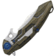 Rike Knife M1 Framelock Folding Knife, 4in Mirror 154Cm SS Blade, Brown G10 Handle With Bronze Titanium Back Handle, Pocket Clip, Black Nylon Case, RKM3-KB