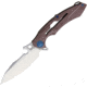 Rike Knife M1 Framelock Folding Knife, 4in Mirror 154Cm SS Blade, Brown G10 Handle With Bronze Titanium Back Handle, Pocket Clip, Black Nylon Case, RKM3-KB