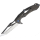Rike Knife M1 Framelock Folding Knife, 4in S35Vn SS Tanto Blade, Black Stonewash Titanium Handle, Thumb Pull, Pocket Clip, Black Stonewash And Satin Blade, Black Nylon Case, M1BS