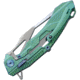 Rike Knife M1 Framelock Folding Knife, 4in S35Vn SS Tanto Blade, Green Stonewash Titanium Handle, Pocket Clip, Thumb Pull, Stonewash And Satin Blade, Black Nylon Case, M1 GREEN