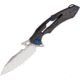 Rike Knife M1 Framelock Folding Knife, 4in Satin Bohler M390 SS Blade, Carbon Fiber Handle With Bronze Anodized Titanium Back Handle, Pocket Clip, Black Nylon Case, M3-CFB