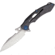 Rike Knife M1 Framelock Folding Knife, 4in Satin Bohler M390 SS Blade, Carbon Fiber Handle With Green Anodized Titanium Back Handle, Pocket Clip, Black Nylon Case, M3-CFG