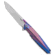 Rike Knife Rike Knife 1707T Integral Frame Lock Knife Purple/Blue Titanium 3.75" Satin, Blue/Purple, Bohler M390, adult, BHQ-87865