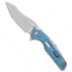 Rike Knife Rike Knife Thor3 Integral Frame Lock Flipper Knife Blue/Purple Ti 3.75" Satin, Blue/Purple, Bohler M390, adult, BHQ-68718