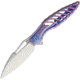 Rike Knife Thor 6 Framelock Drop Point Knife, 3.25in Satin Bohler M390 SS Drop Point, Blue/Purple Anodized Titanium Handle, RKTHOR6BP