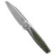 Rike Knife Baidi-S Folding Knife, 3.43in, Bohler M390 Stainless Steel, Sheepsfoot Blade, Carbon Fiber, Titanium, Black/Green Handle, Black/Green/Gray, 7.68 inch, BHQ-208856