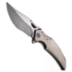 Rikeknife Rike Knife S05 V2 Frame Lock Knife Stonewash Gray 3.5" Satin, Gray, Bohler M390, adult, BHQ-225952