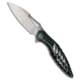 Rike Knife Thor 6 Folding Knife, 3.35in, Bohler M390 Stainless Steel, Drop Point Blade, Titanium, Black/Green Handle, Black/Green/Silver, 8.26 inch, BHQ-221716