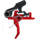 Rise Armament OPMOD HEX-C 2-Stage Trigger, Curved, 4.5 lb, Black/Red, RA-100-HEXC-RED