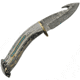 Rite Edge Guthook Knife, 4.5 Damascus steel guthook blade, Deer stag handle with turquoise inlay, RU-DHDMB2