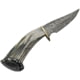 Rite Edge Skinner Knife, 5" Damascus steel blade, Elk stag handle with turquoise inlay, RU-EKDMB4