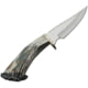 Rite Edge Skinner Knife, 5" mirror finish blade, Elk stag handle with turquoise inlay, RU-EKB4